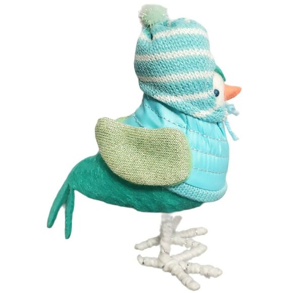 2018 Christmas Blue Bird NIEVA Featherly Friends Winter Spritz Figure Holiday - Picture 4 of 9